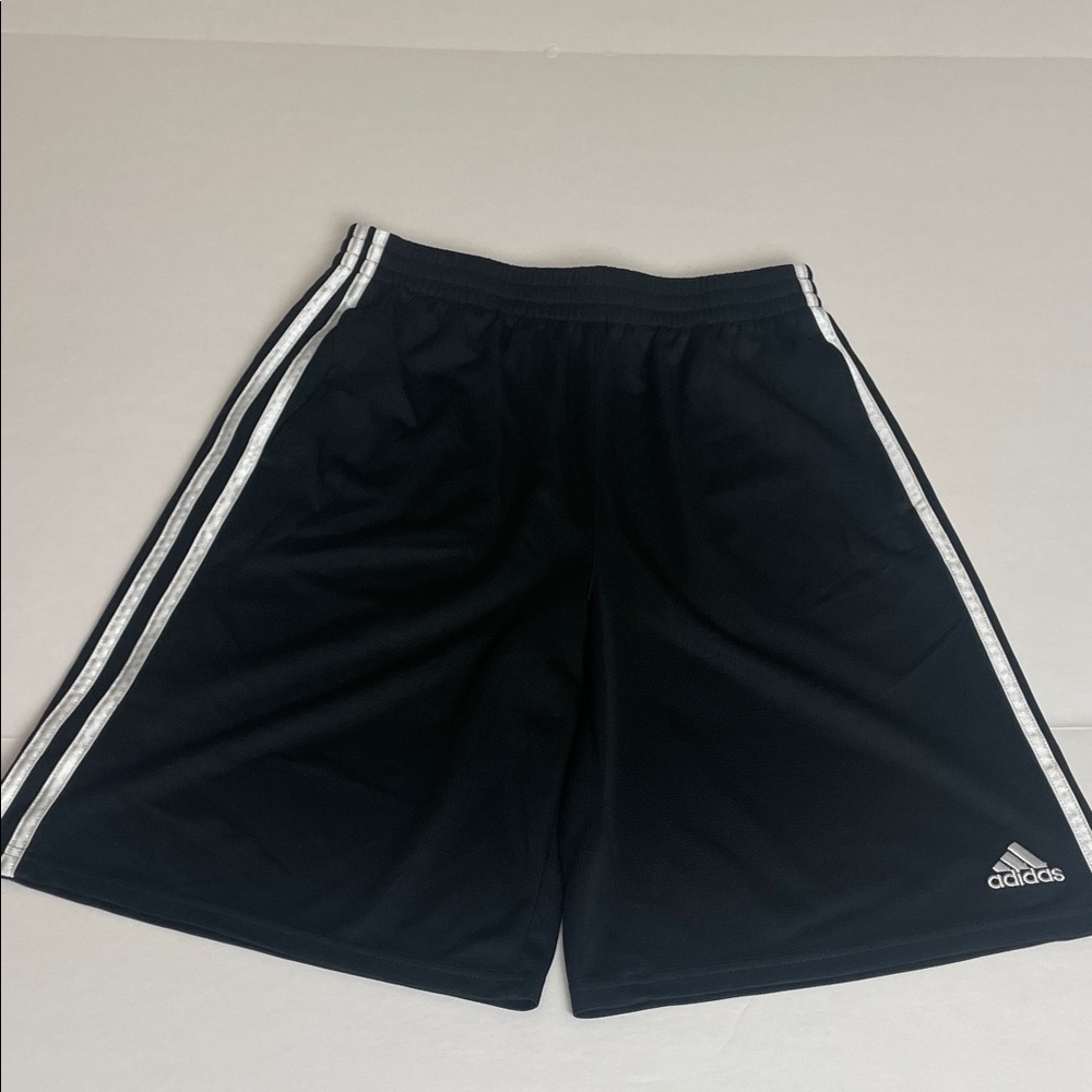 Youth  Adidas Black Shorts with White Stripes